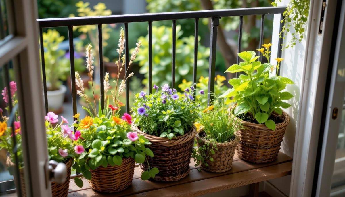 ilustrasi mini garden di balkon
