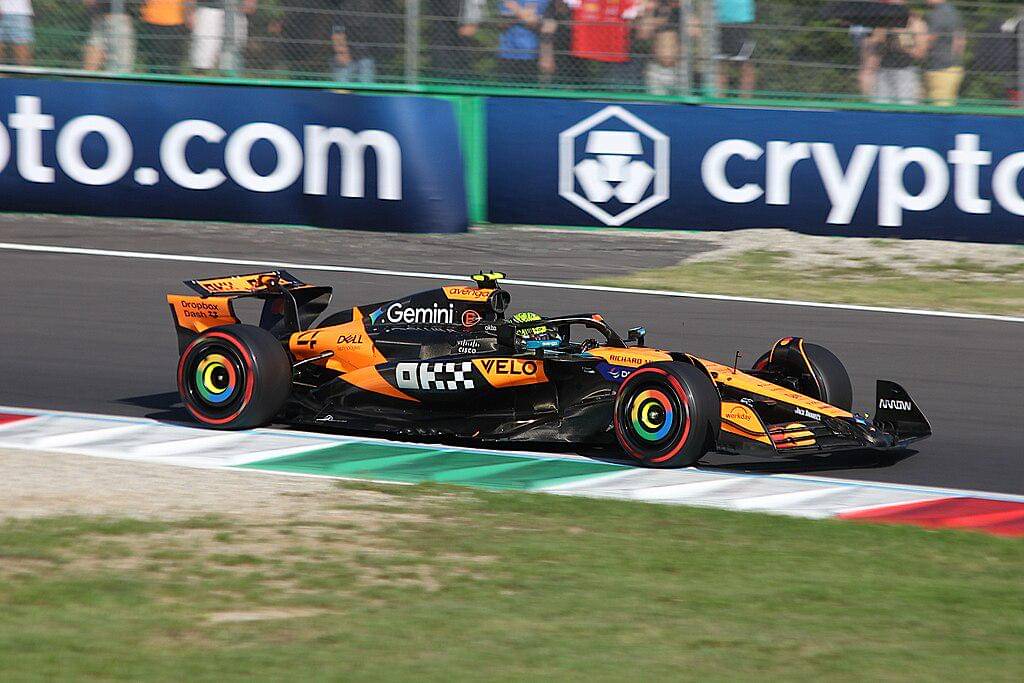 Lando Norris saat menjalani pekan balap GP Italia 2025/