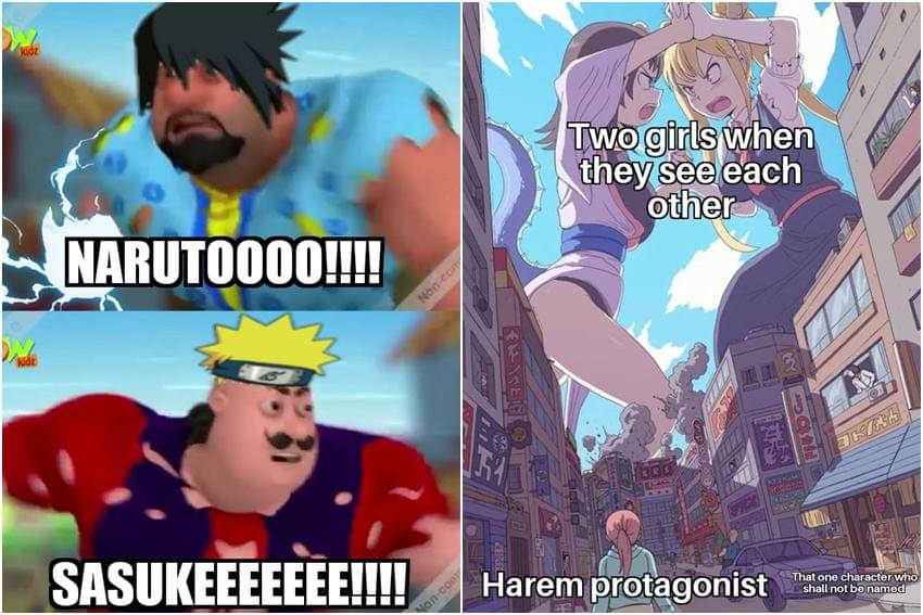 kolase meme anime tentang berantem