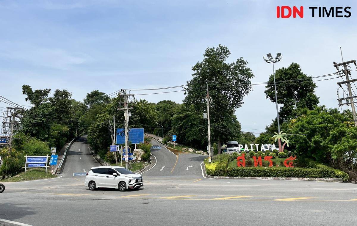 Potret jalanan kota di Pattaya  