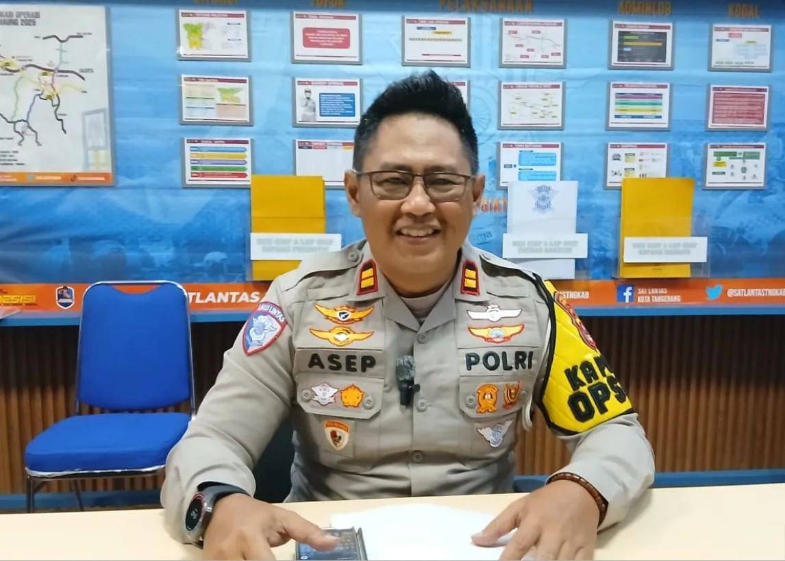 Kepala Urusan Pembinaan Operasional (Kaur Binop) Satlantas Polresta Tangerang, Iptu Asep Dedi Budiman (ANTARA/Azmi Samsul M)