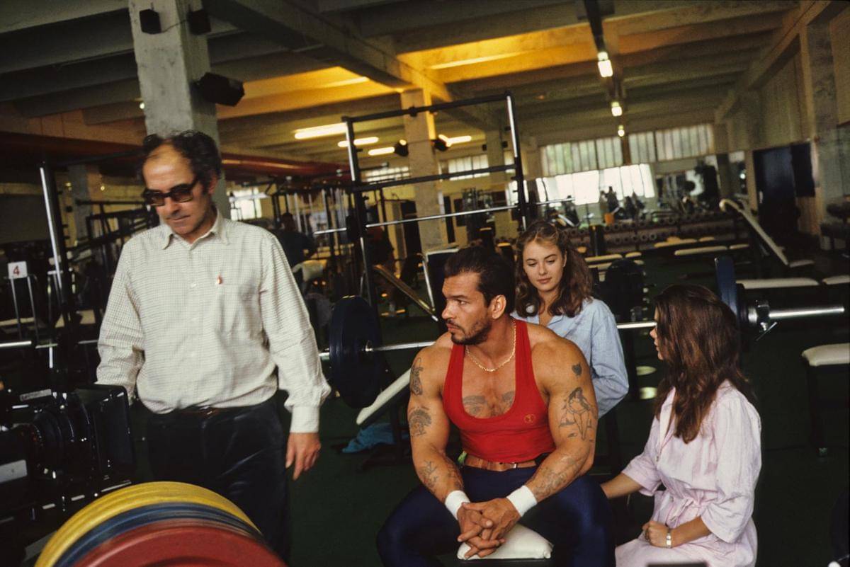 Jean-Luc Godard, Valérie Allain, dan Marion Peterson di Aria.