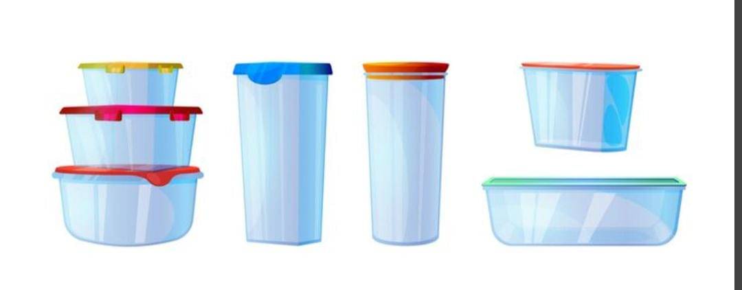 ilustrasi susunan wadah plastik (freepik.com/upklyak)