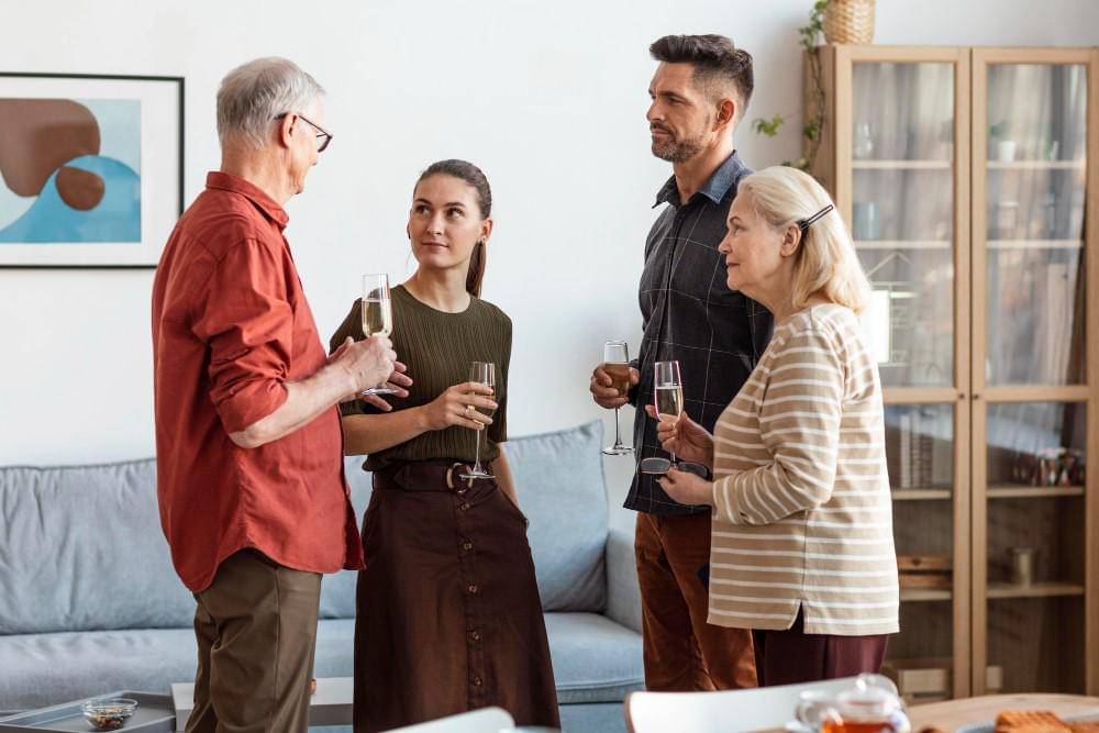 ilustrasi berkumpul dengan keluarga