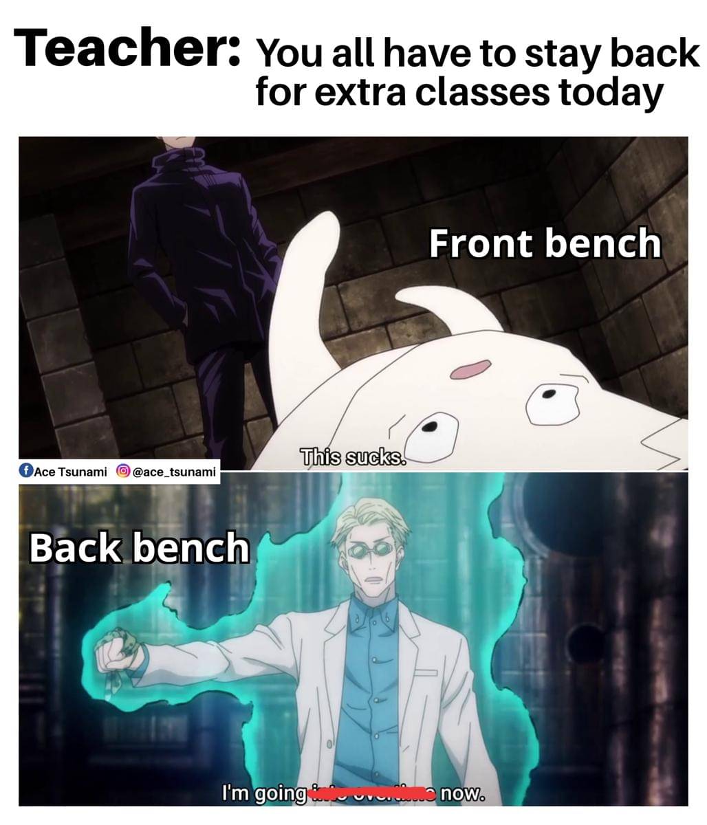 meme anime tentang bangku