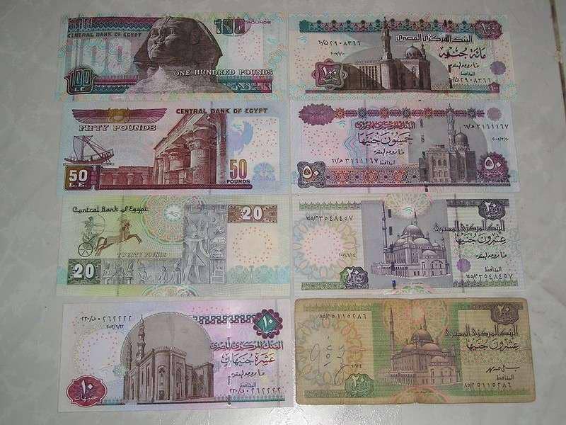 Ilustrasi uang kertas Mesir yang eksotis