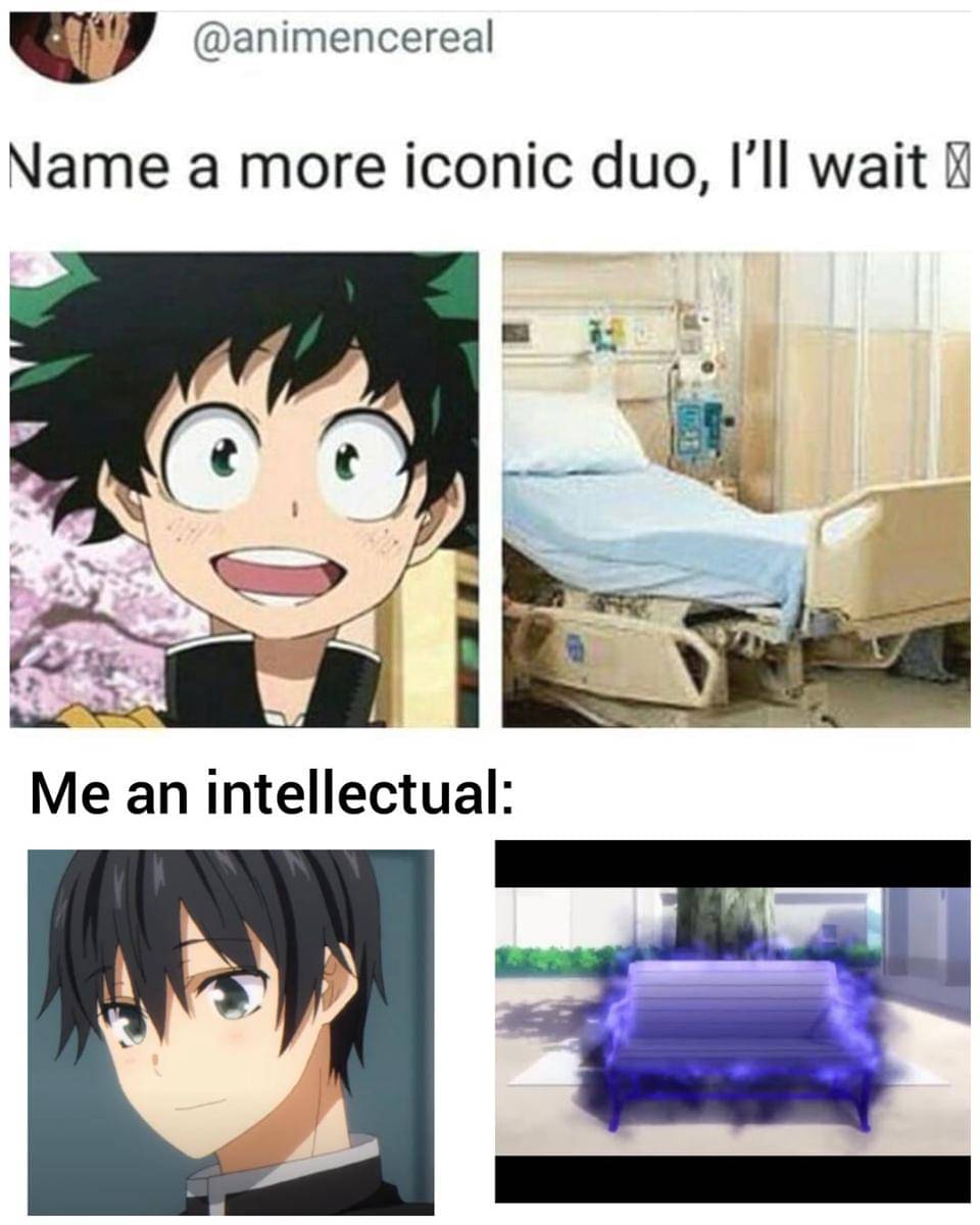 meme anime tentang bangku