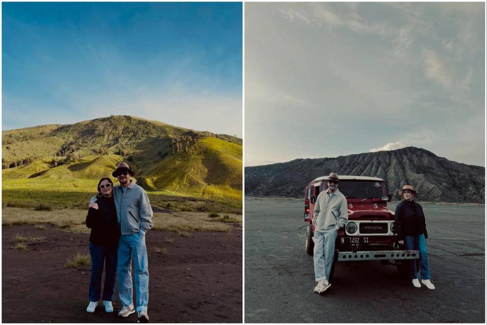 Potret Ferry Salim dan istri liburan ke Bromo.