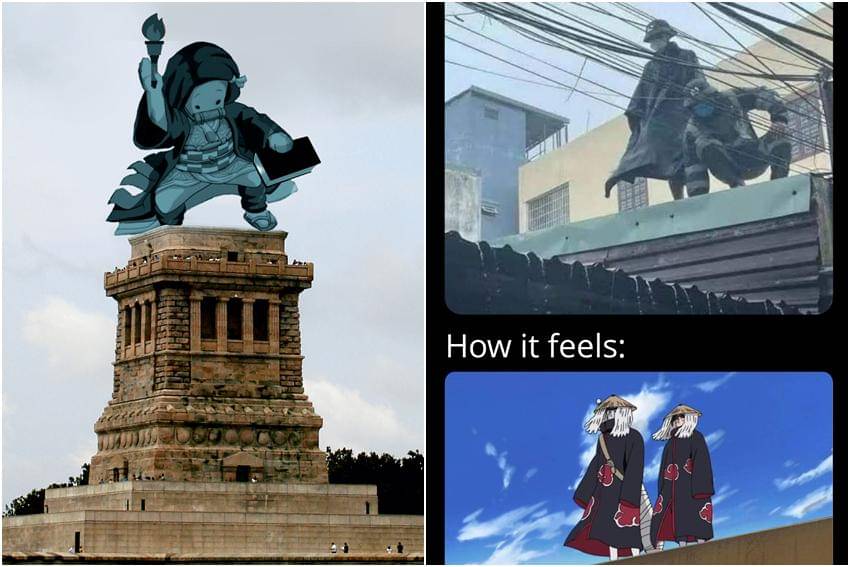 kolase meme anime tentang patung