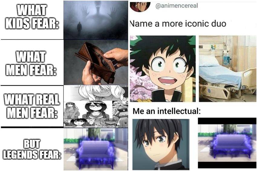 kolase meme anime tentang bangku