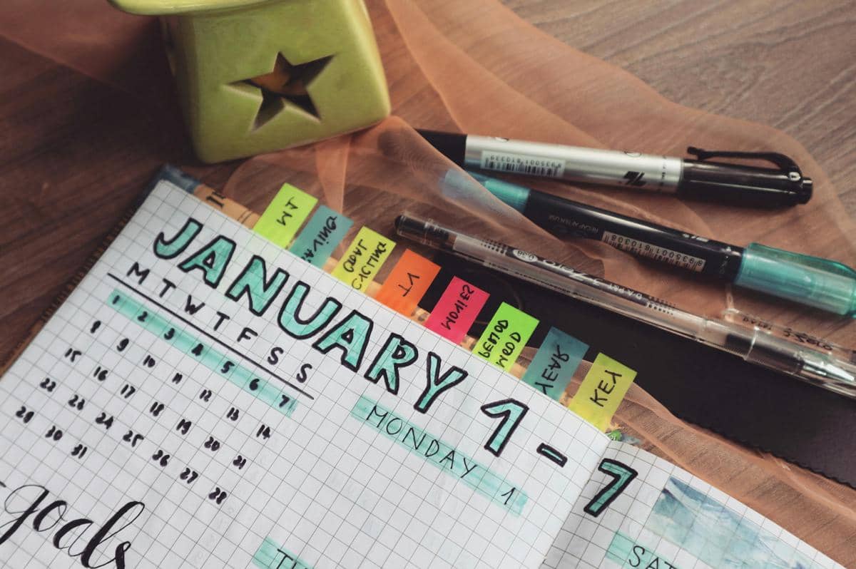 Ilustrasi kalender Januari. 