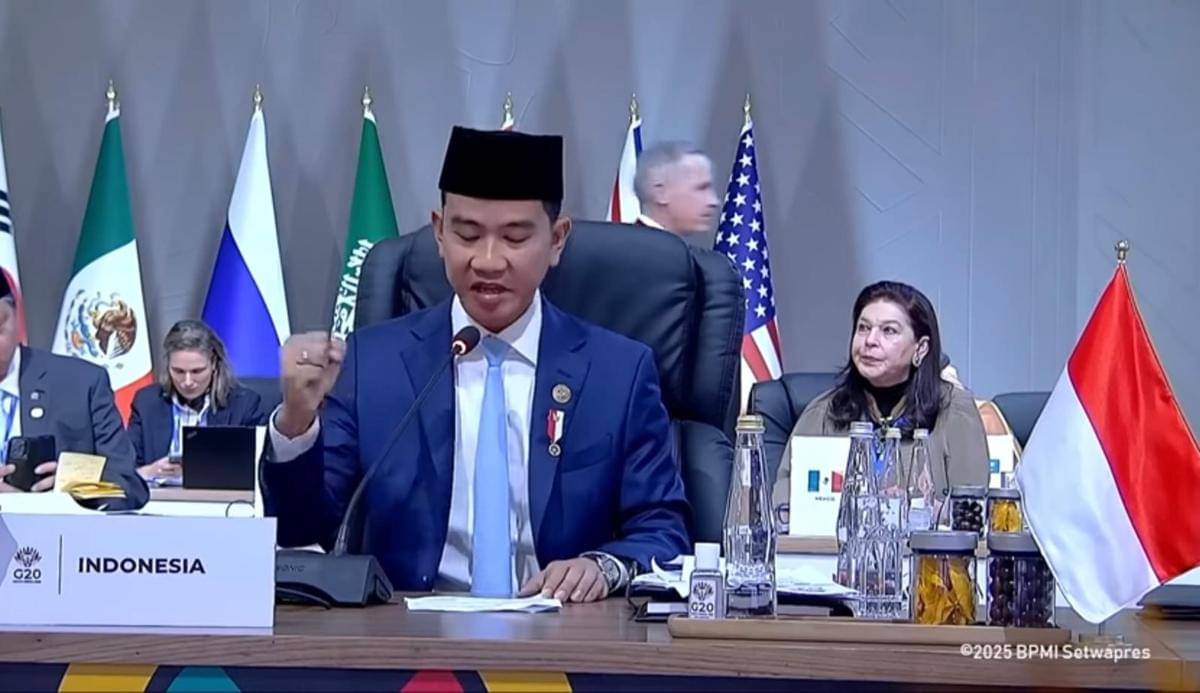Wakil Presiden Gibran Rakabuming Raka berpidato di KTT G20 sesi I (Youtube.com/Wakil Presiden Republik Indonesia)