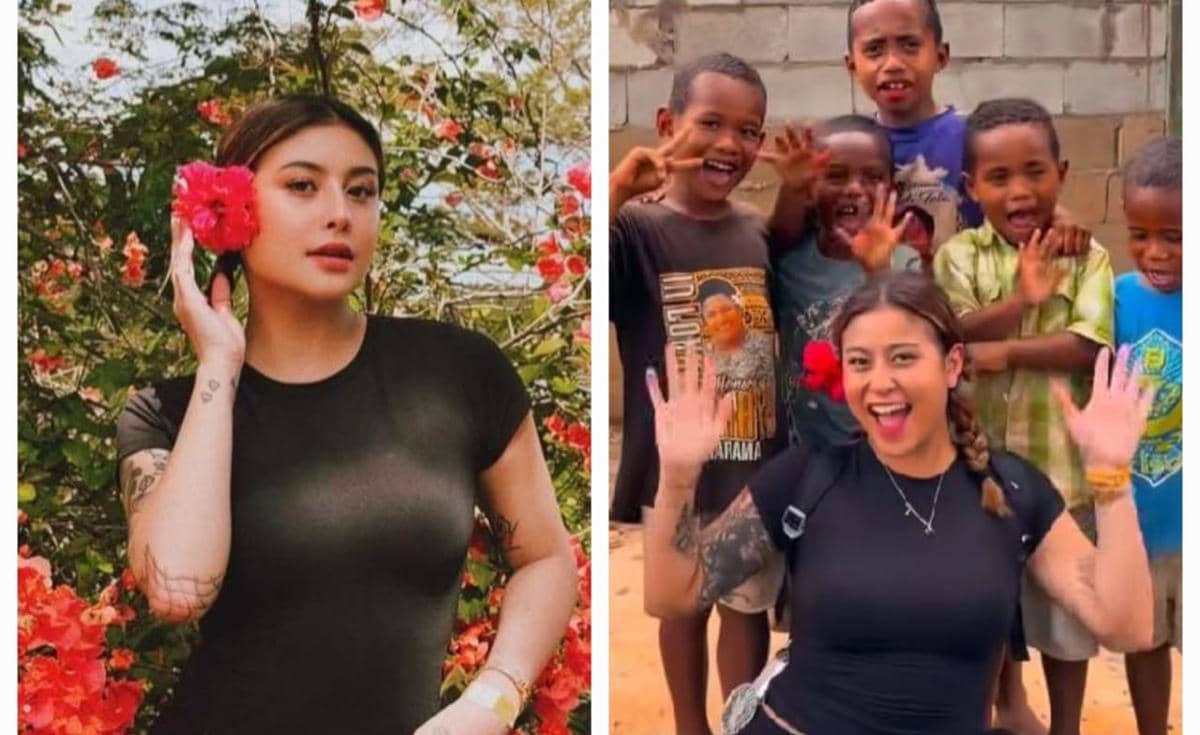 Karin Novilda liburan di Fiji Island