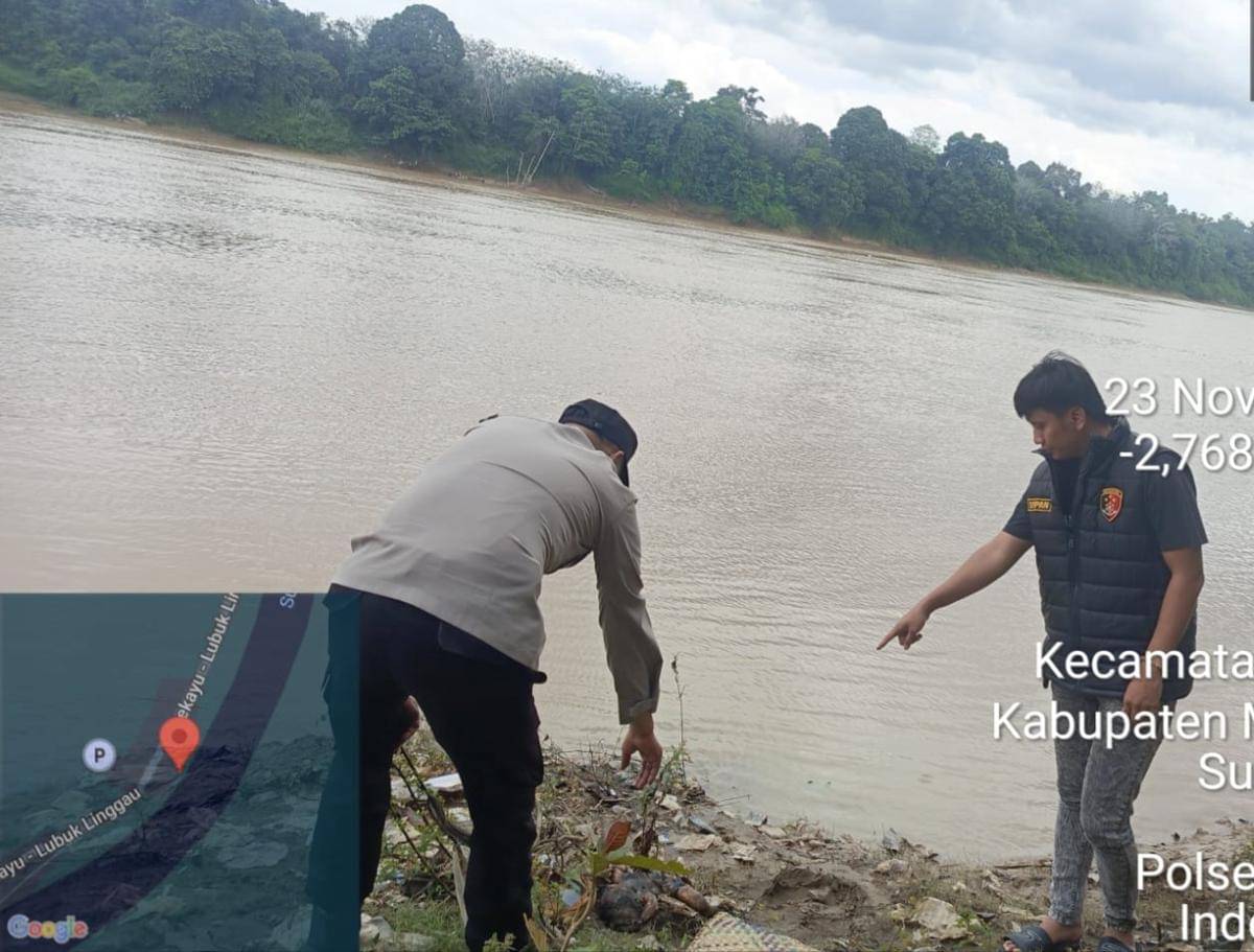 Penemuan bayi di tepi Sungai Musi Kelurahan Mangun Jaya.