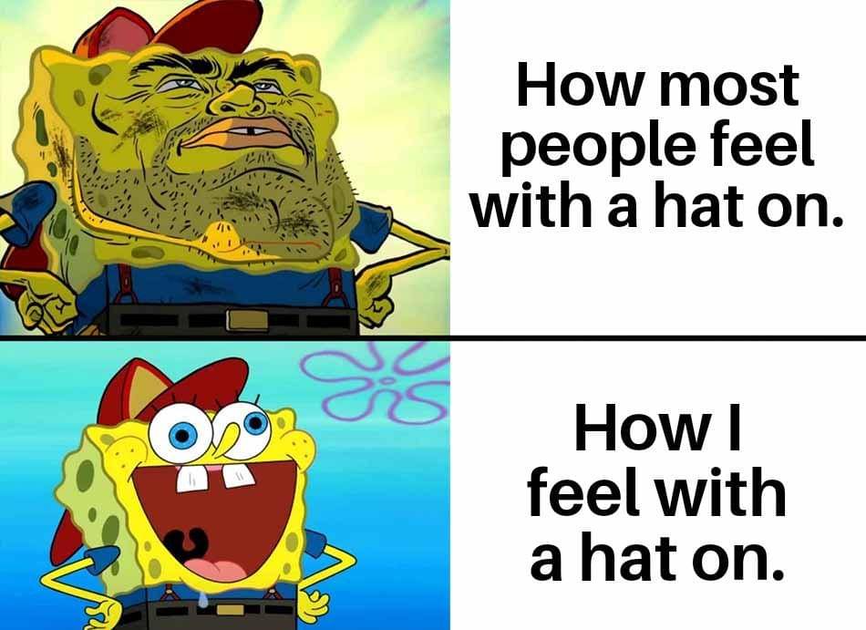 meme kartun tentang topi