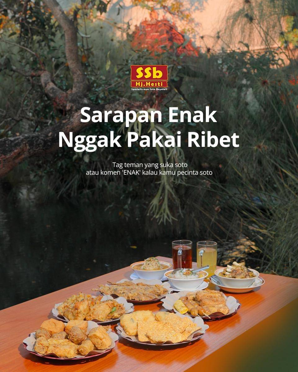 soto dan lauk pendamping di SSB Hj. Hesti (instagram.com/sotossbhjhesti)
