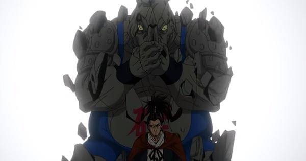 Atomic Samurai membunuh Rhino Wrestler - One Punch Man S3