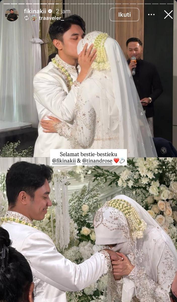 potret pernikahan Fiki Naki dan Tinandrose 