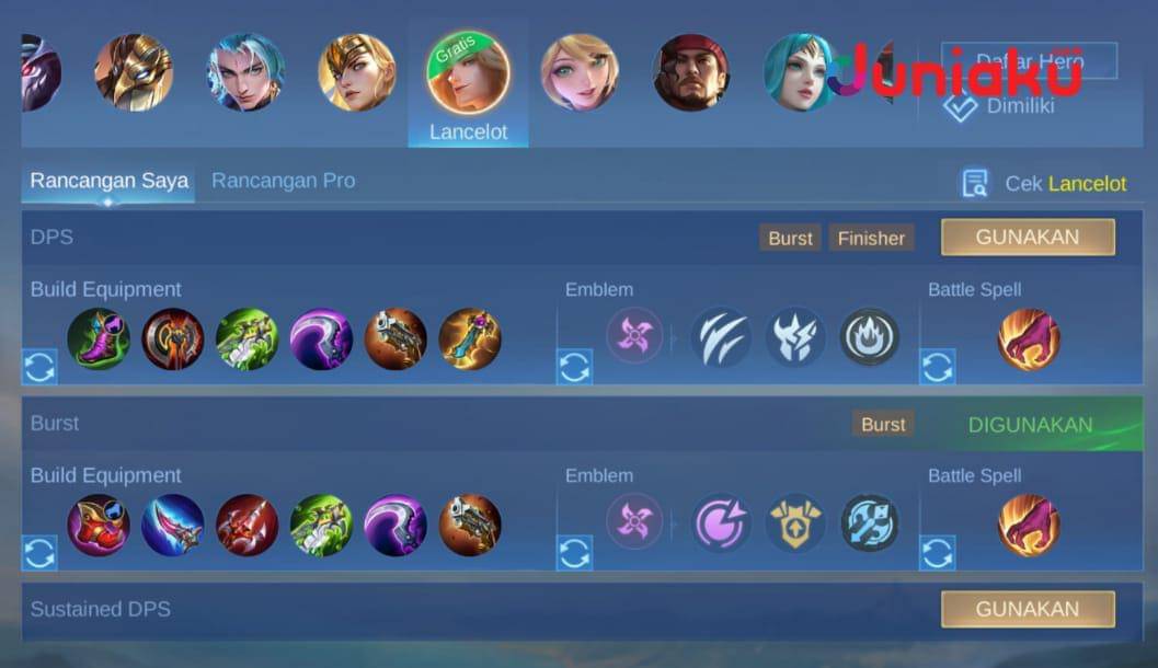 Build Lancelot (Dok. Moonton/Mobile Legends)