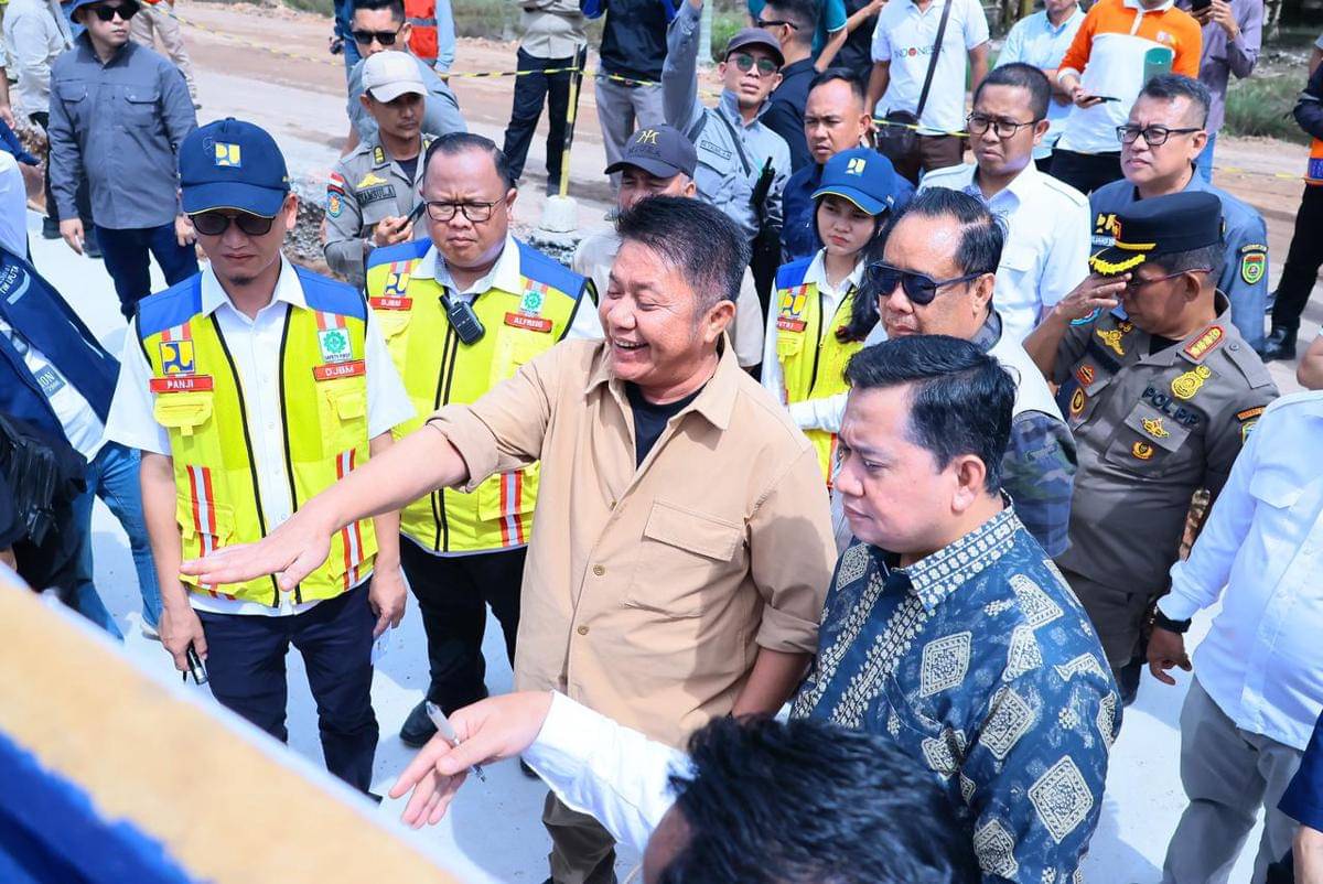 Gubernur Sumsel Herman Deru saat meninjau kawasan KEK TAA.