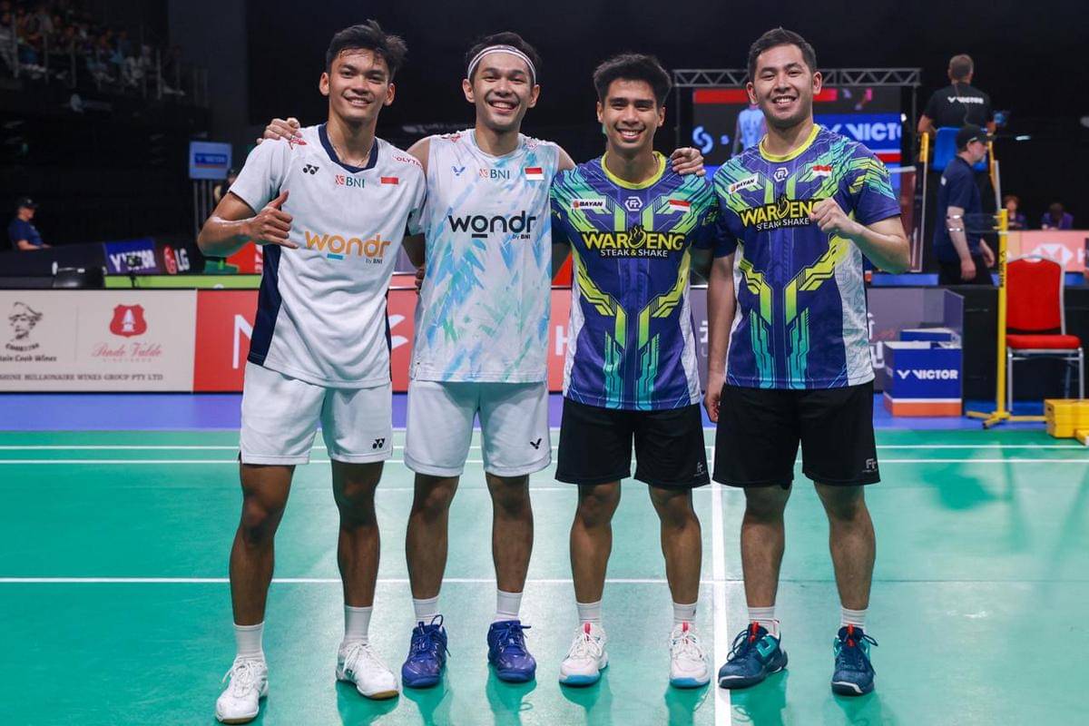 Ganda putra Indonesia, Fajar Alfian/Muhammad Shohibul Fikri dan Sabar Karyaman Gutama/Moh. Reza Pahlevi Isfahani di semifinal Australian Open 2025