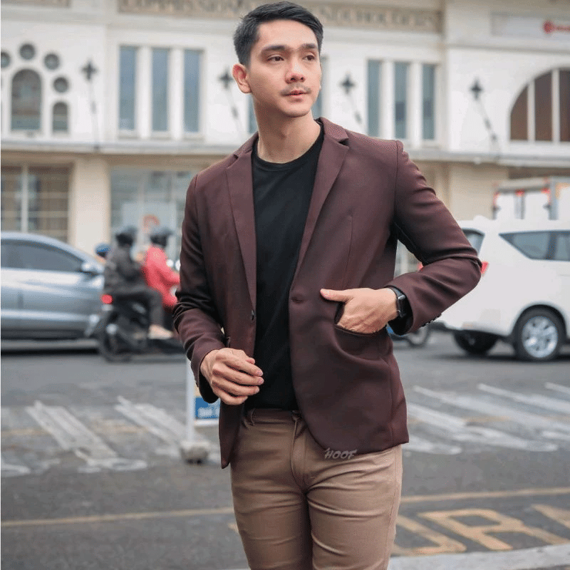 HOOF Blazer pria Semiwoll