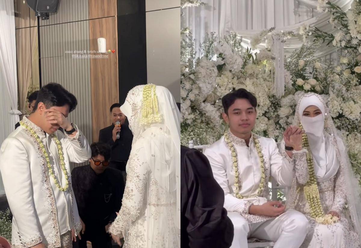 potret pernikahan Fiki Naki dan Tinandrose