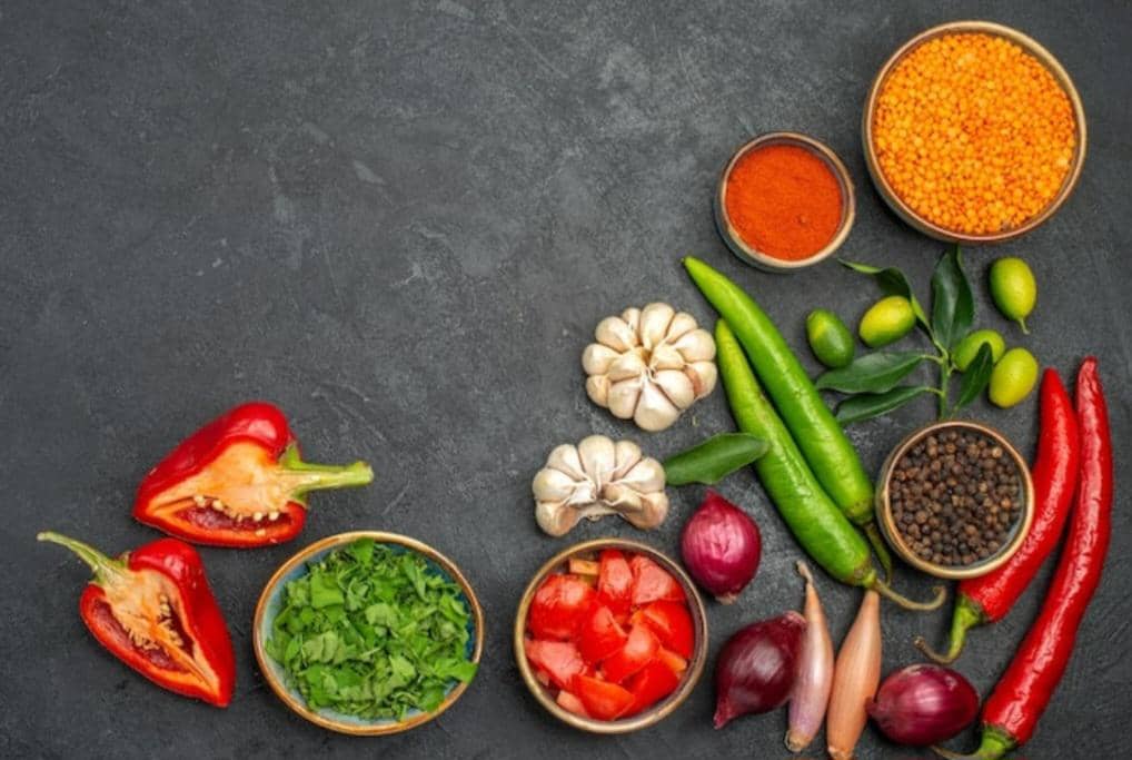 ilustrasi bahan segar untuk bumbu