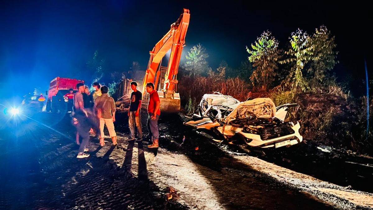 Kecelakaan maut di jalan Hauling batubara Muba. (Dok. Polsek Bayung Lencir)