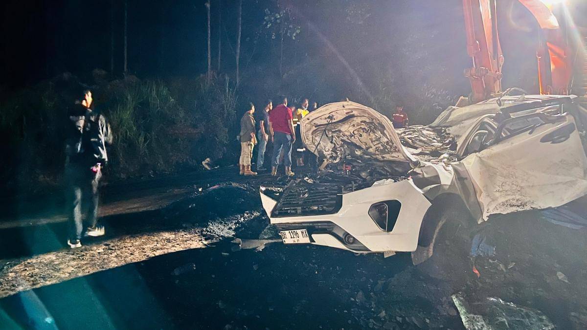 Kecelakaan maut di jalan Hauling batubara Muba. (Dok. Polsek Bayung Lencir)