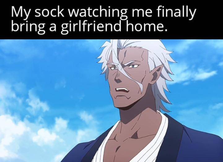 meme anime tentang kaus kaki