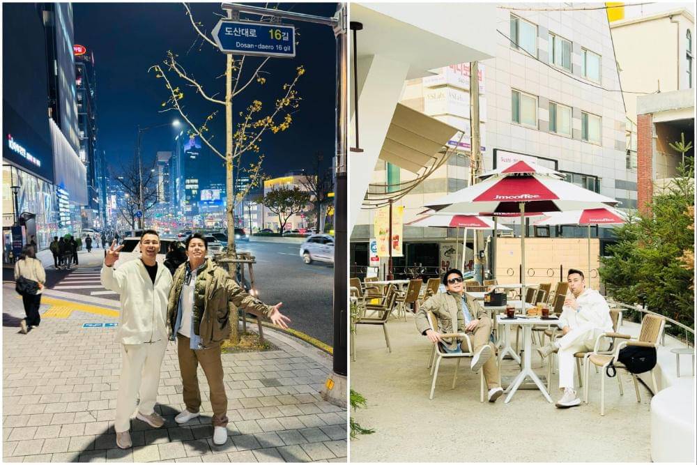 Raffi Ahmad dan Ariel jalan-jalan di Seoul.