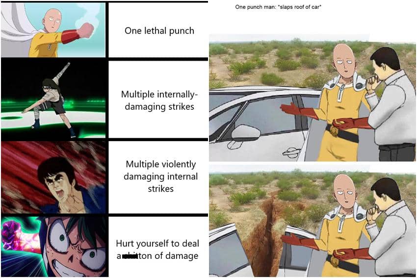 kolase meme anime tentang pukulan