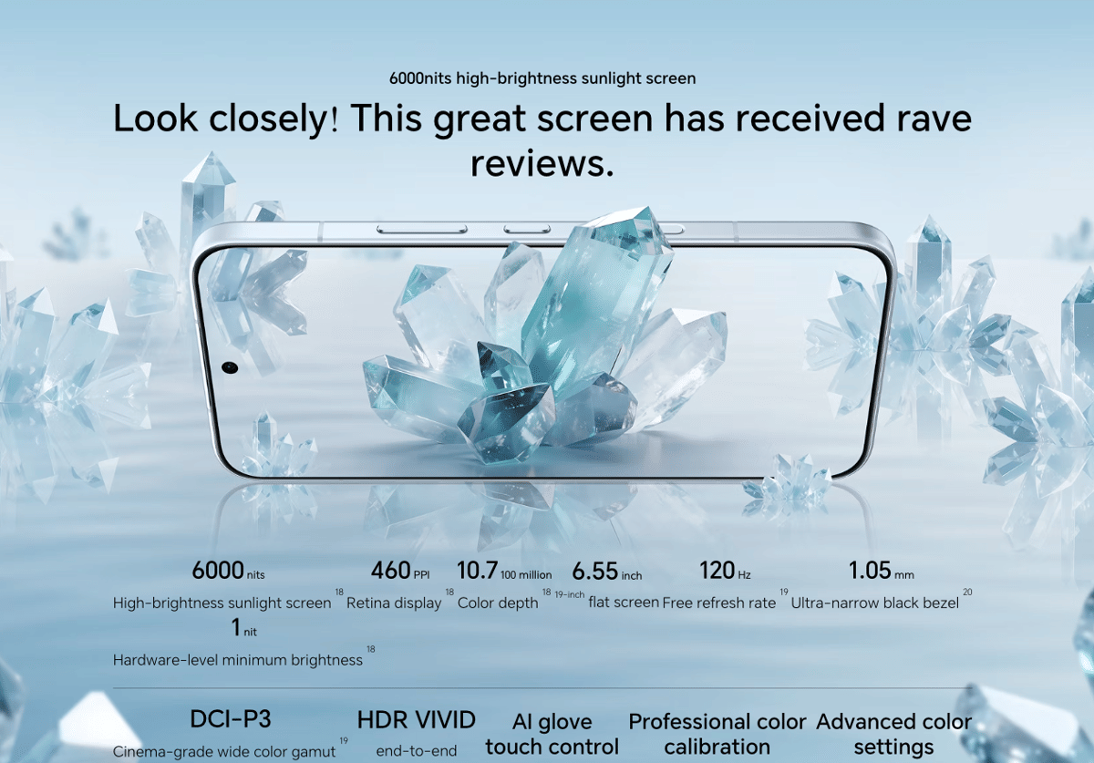 Spesifikasi layar HONOR 500 Pro 