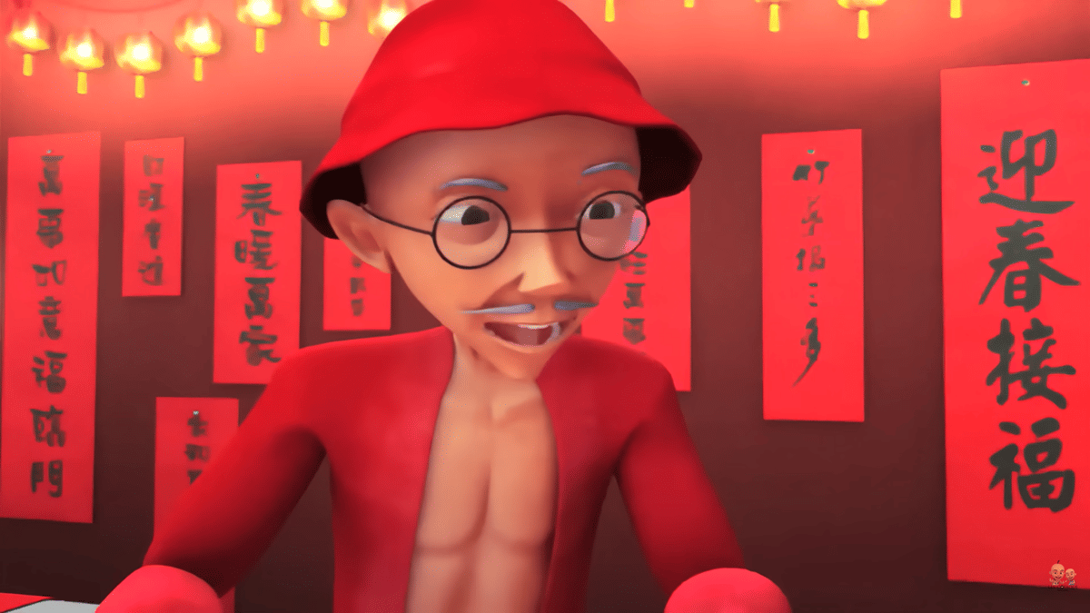 Potret Ah Tong dalam serial animasi Upin dan Ipin