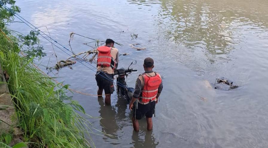 Sepeda motor milik korban tewas di Sungai Winongo Kecil ditemukan.
