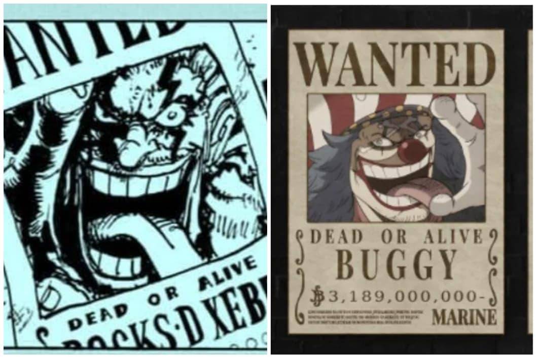 Poster bounty Rocks D. Xebec dan Buggy one piece. (Dok. Shueisha, Eiichiro Oda/One Piece)