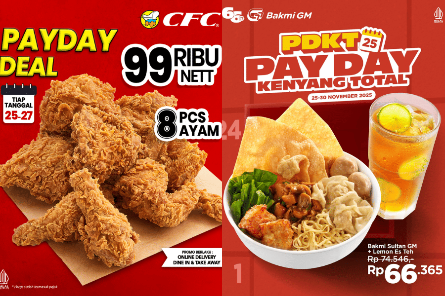 Promo gajian CFC Indonesia dan Bakmi GM November 2025