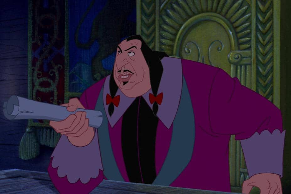 cuplikan adegan John Ratcliffe dalam film animasi Pocahontas