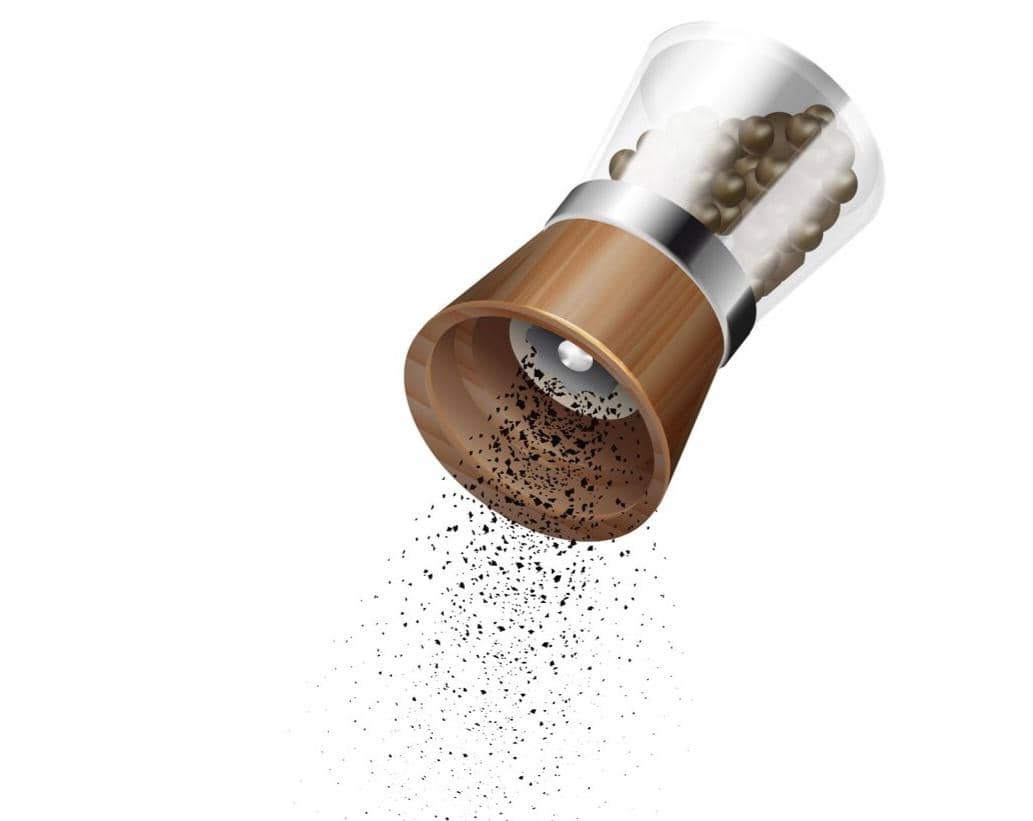 ilustrasi lada hitam bubuk