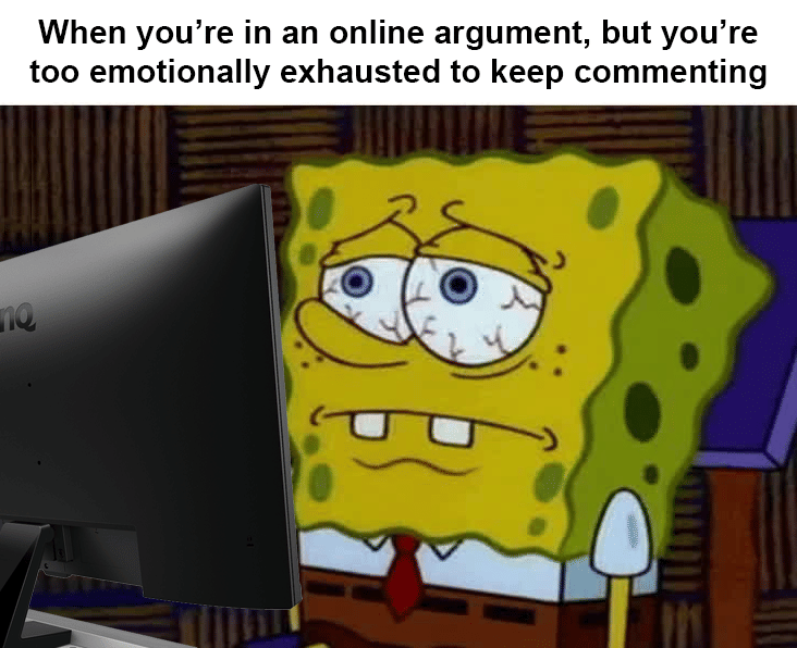 meme SpongeBob tentang adu argumen