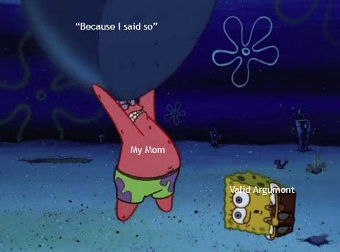 meme SpongeBob tentang adu argumen