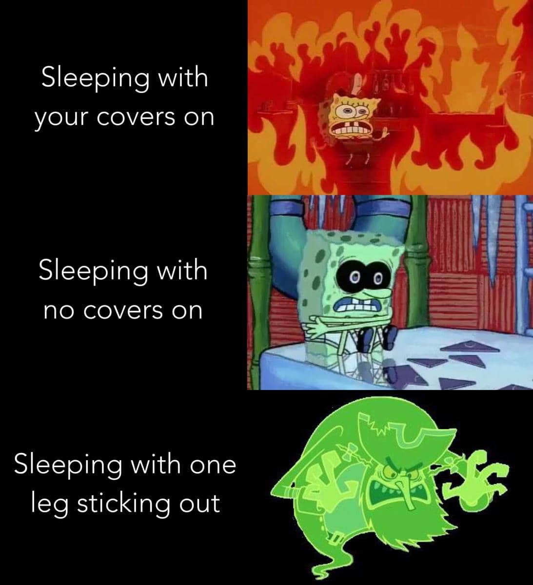 meme SpongeBob tentang selimut