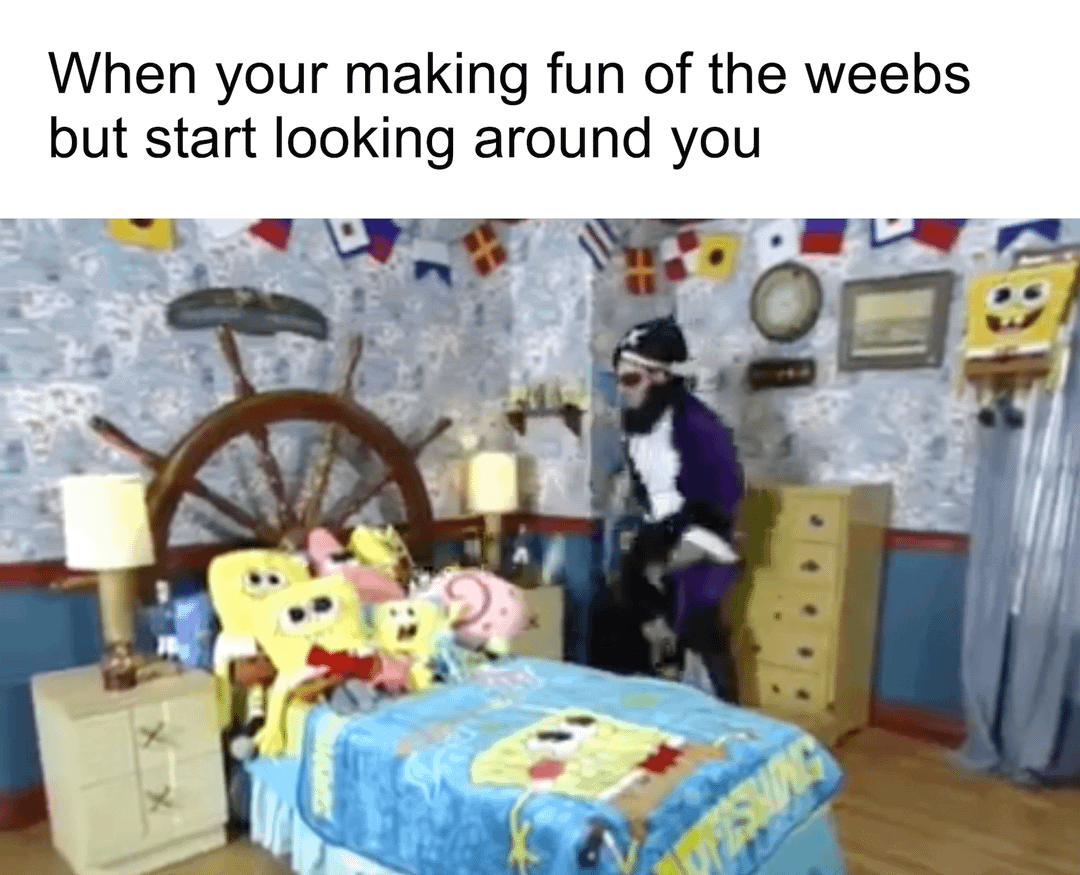 meme SpongeBob tentang bantal