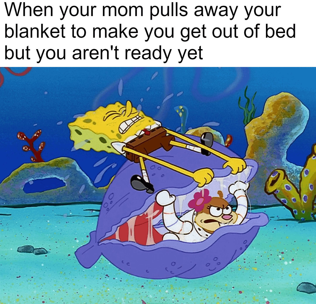 meme SpongeBob tentang selimut