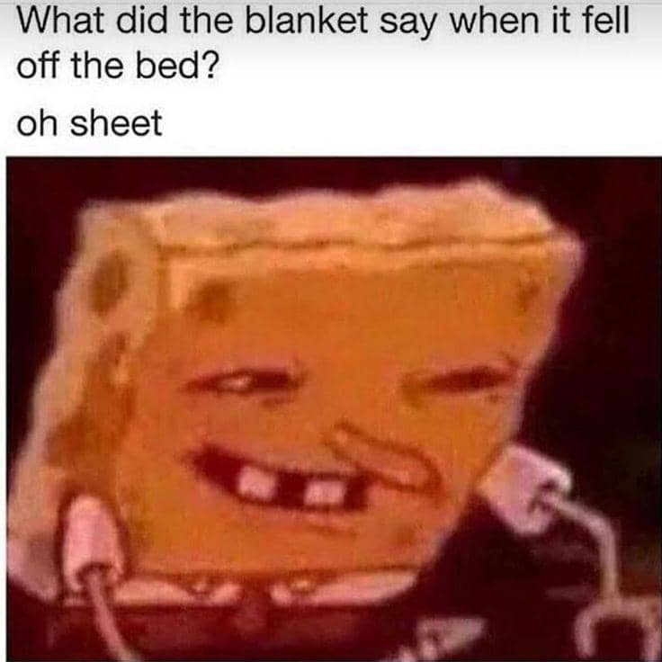 meme SpongeBob tentang selimut