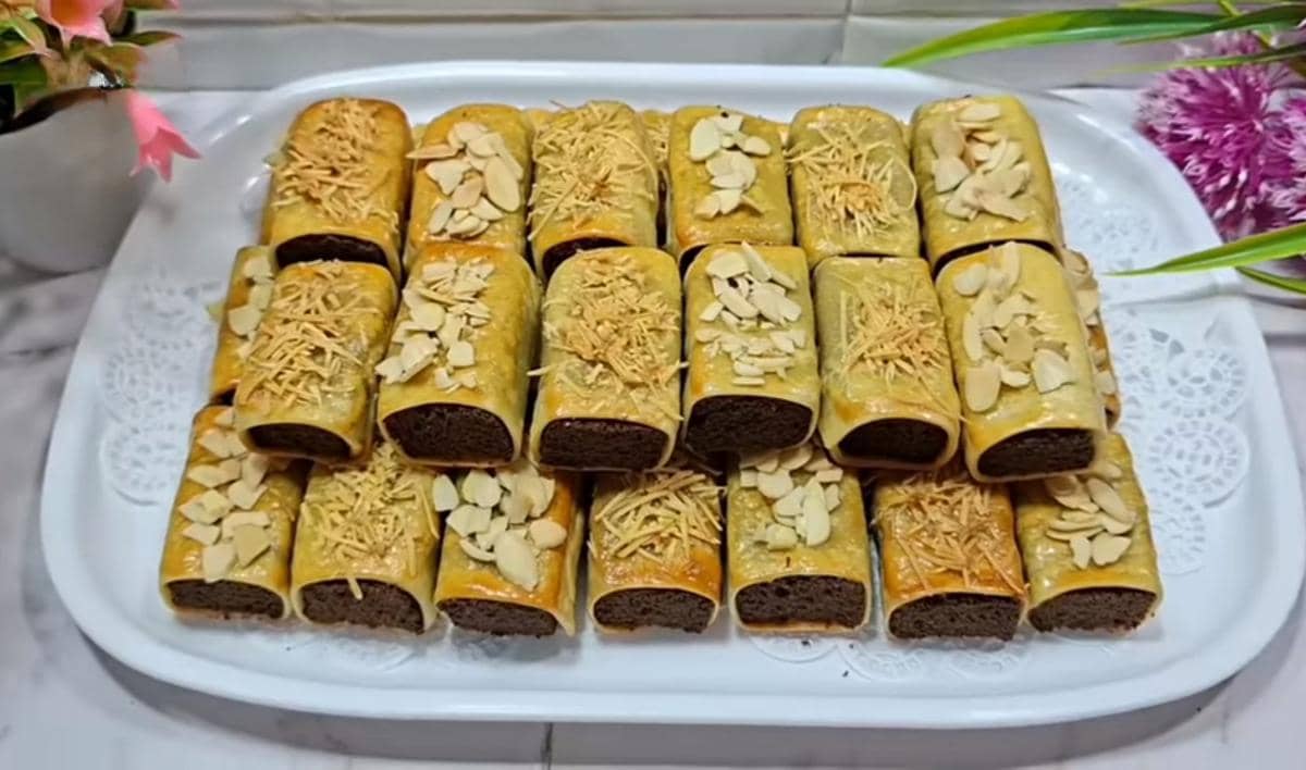 ilustrasi brownies roll crispy