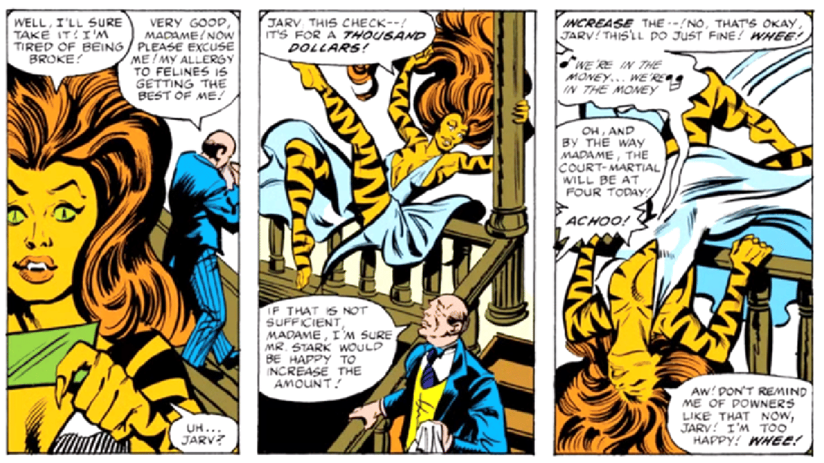 Tigra mendapatkan gaji pertama dari Avengers.