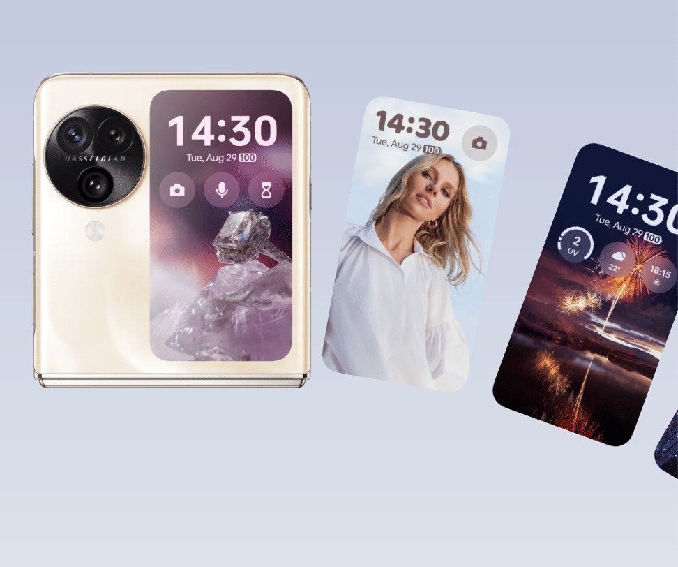 tema dan gaya cover screen pada smartphone flip