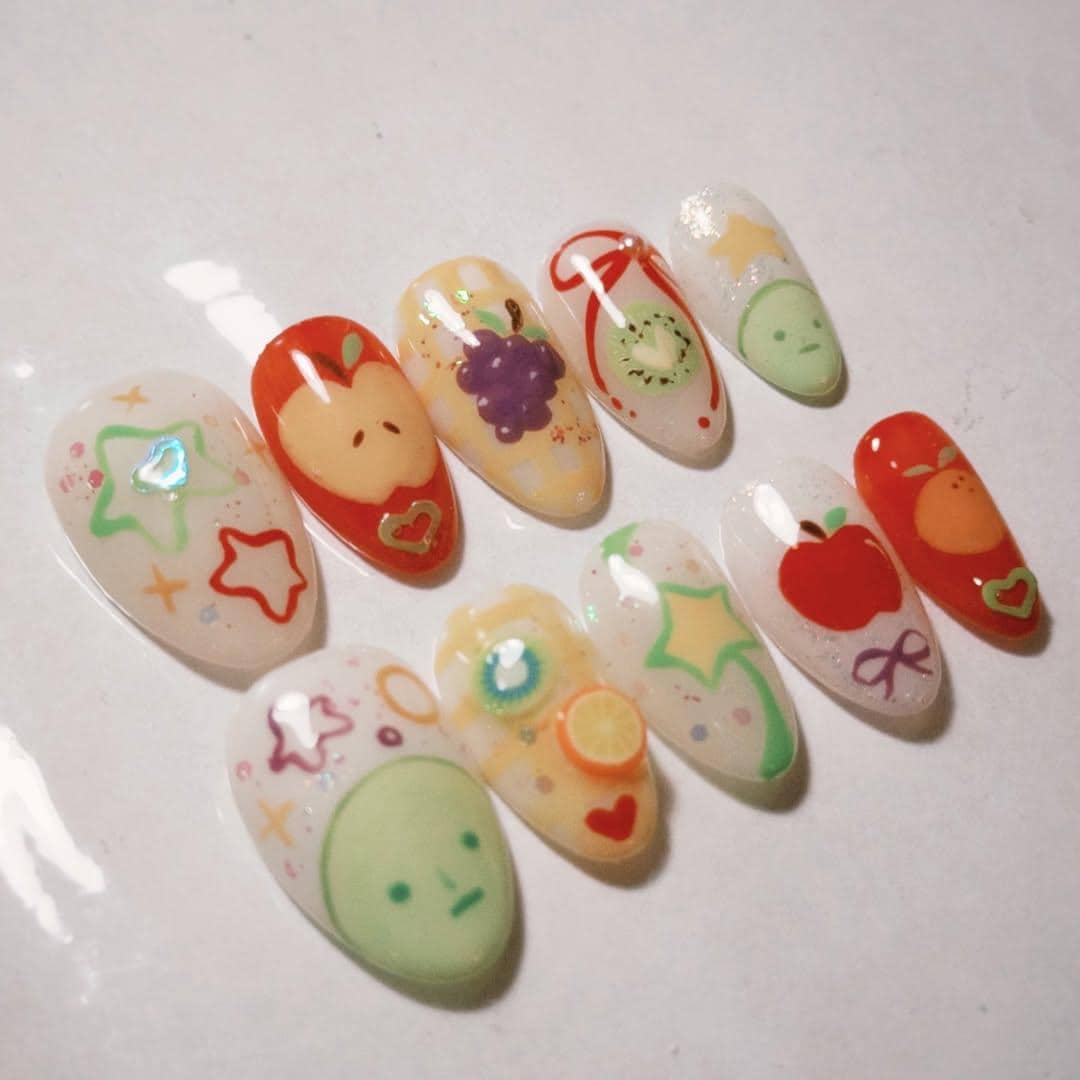 Nail art tema Upin Ipin